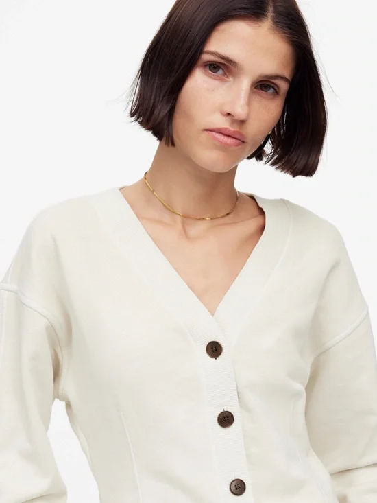 MADEWELL-Darted Cardigan Sweatshirt - Picture 5 of 5